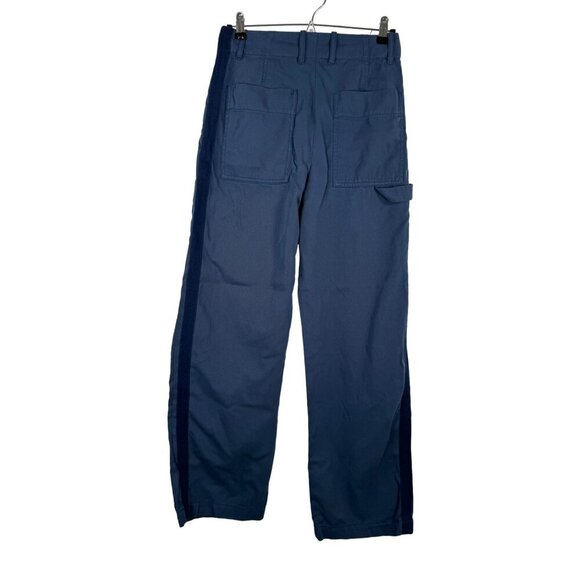 Zara Side striped high waist wide leg cargo Trousers dark navy 90s sz S - Picture 3 of 10